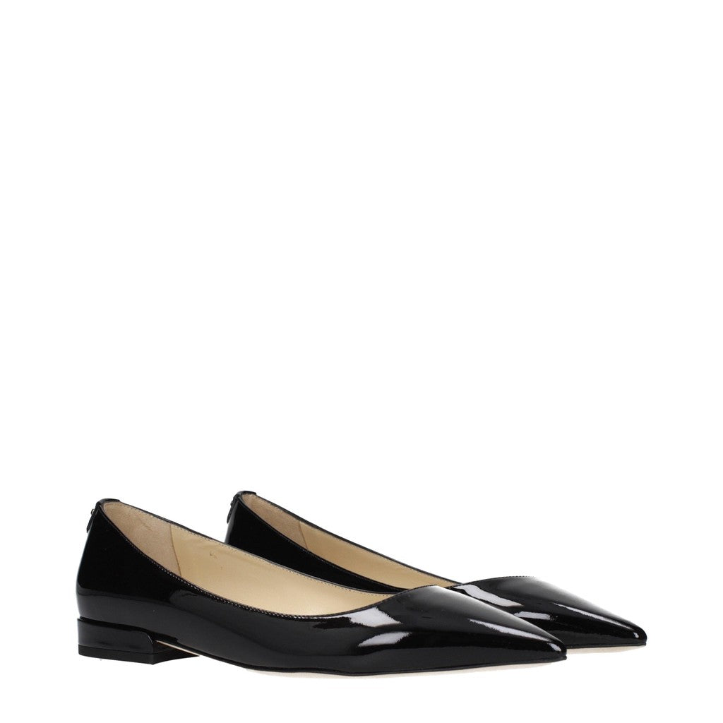 Jil Sander Leren ballerina's met puntige neus – Zwart