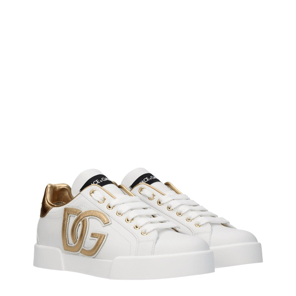 Dolce & Gabbana Portofino Sneakers – Wit / Goud