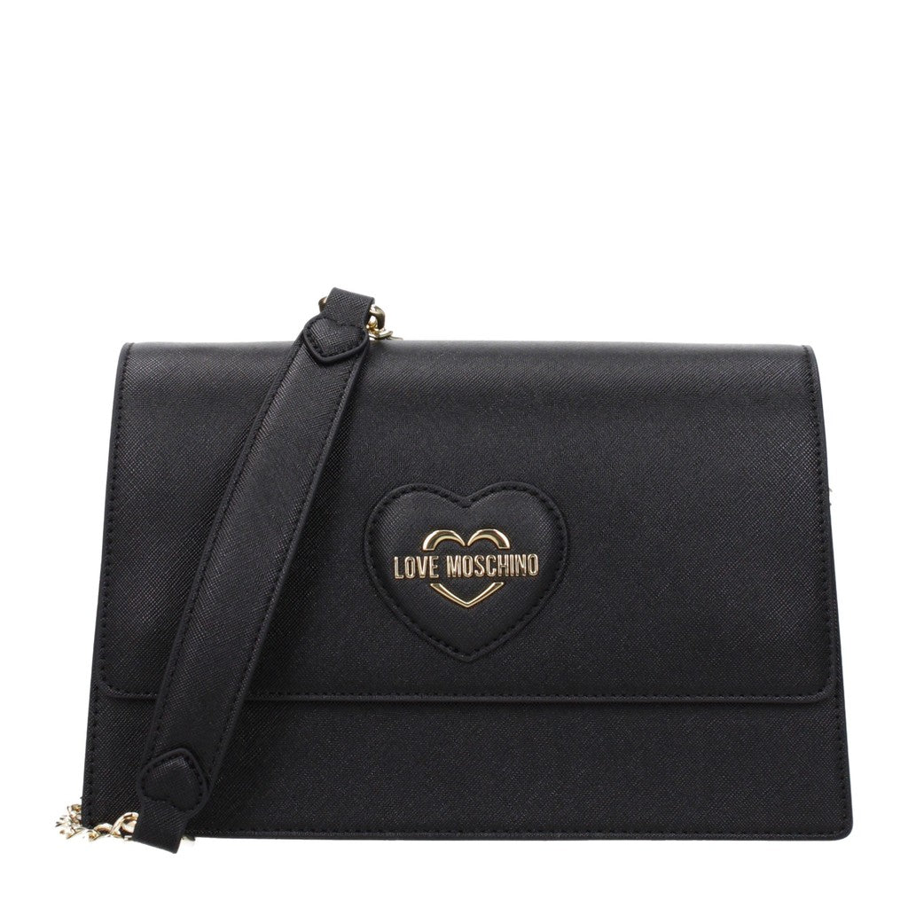 Love Moschino Compacte schoudertas met goudkleurige details – Zwart