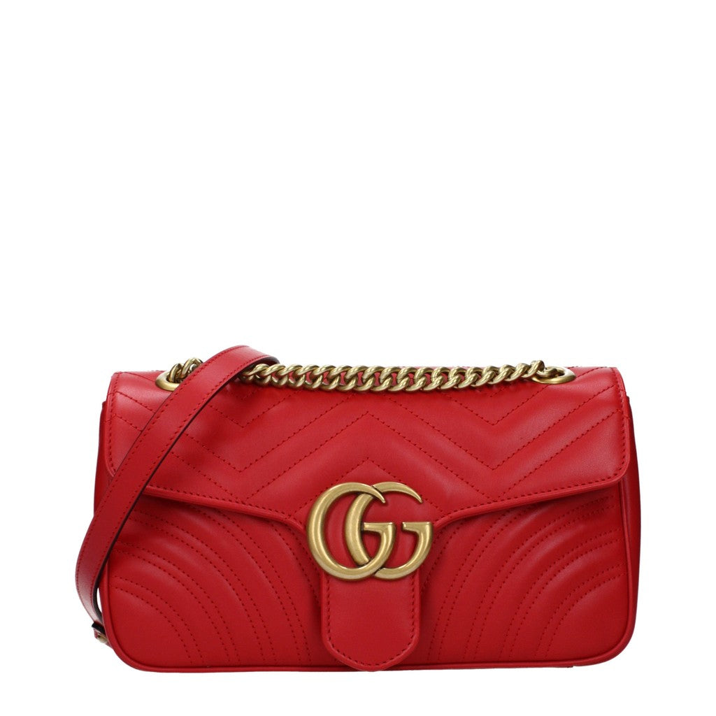 Gucci GG Marmont Schoudertas Small met goudkleurige details – Rood