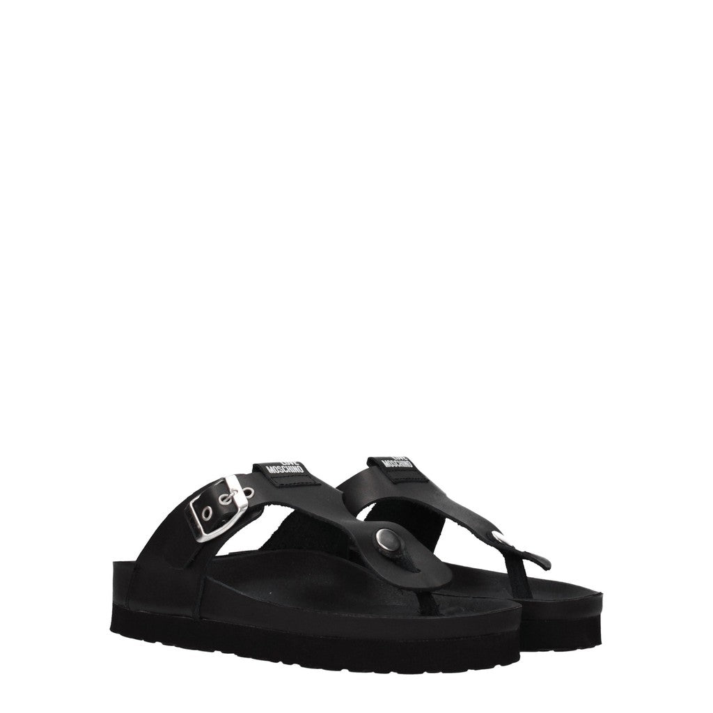 Love Moschino Leren sandalen – Zwart