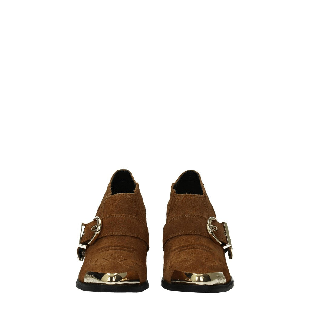 Versace Suède pumps met hak – Bruin