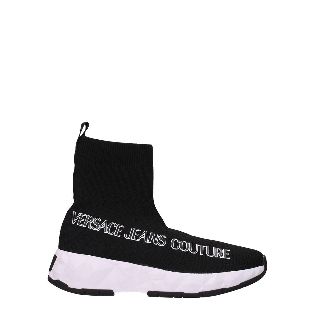 Versace Stoffen sneakers met hoge rubberen zool – Zwart