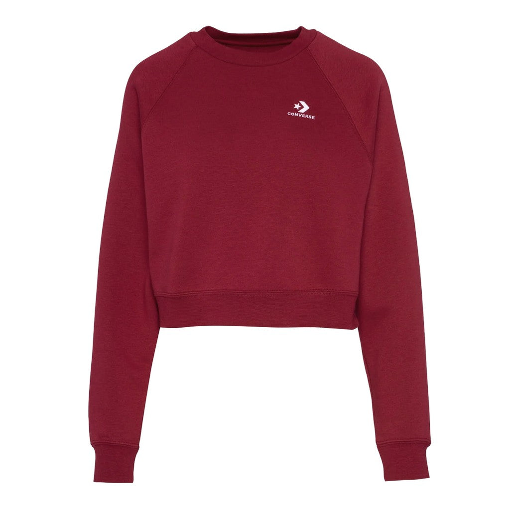 Converse Cropped sweater met geborduurd logo – Bordeaux