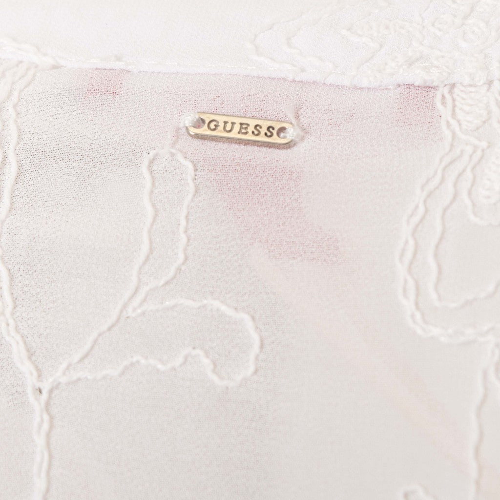 Guess Strandjurk met lange mouwen en trekkoord – Wit