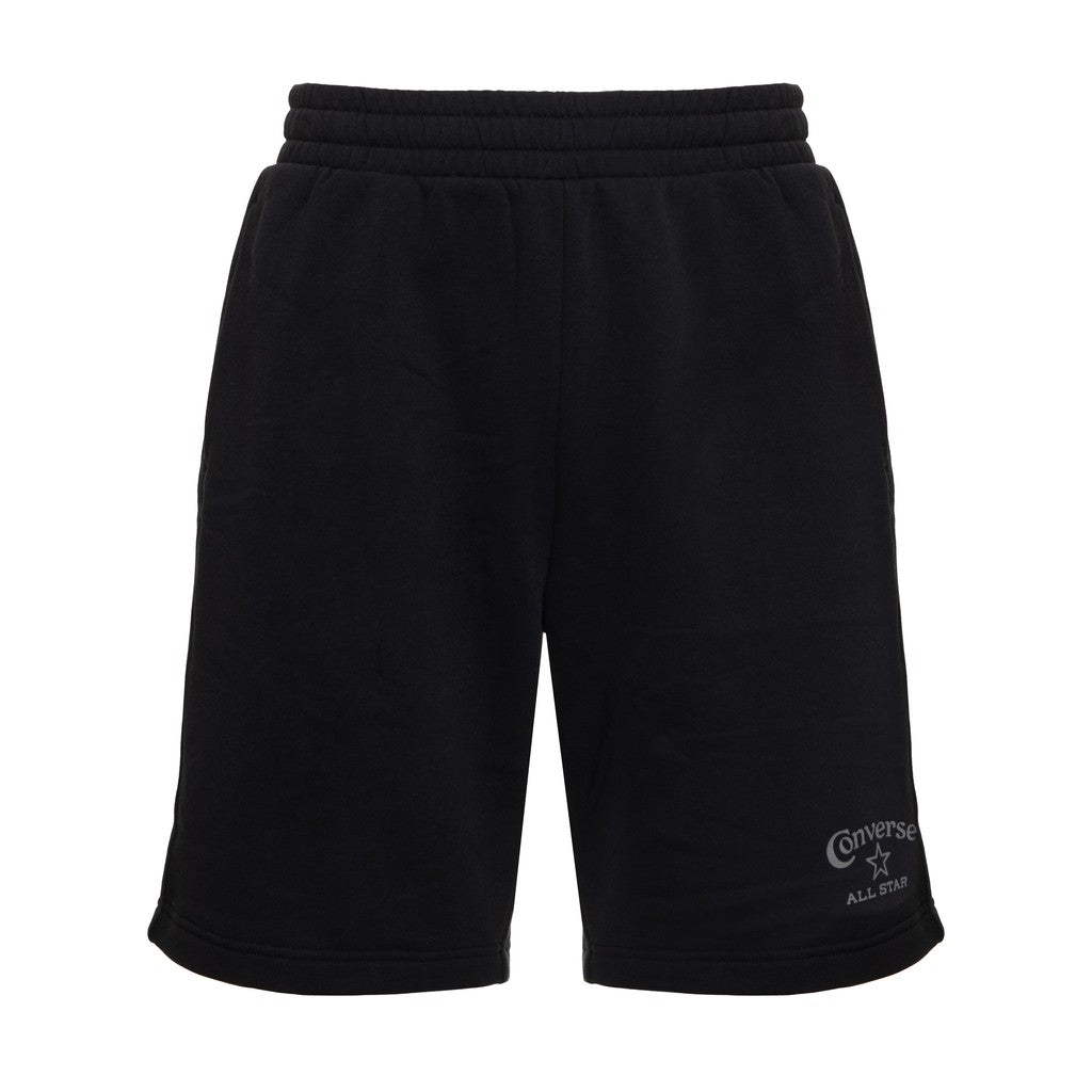 Converse Bermuda short met trekkoord en logo – Zwart