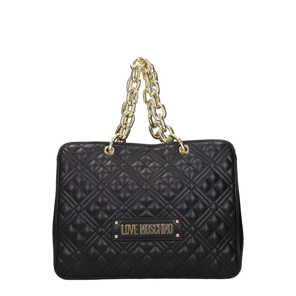 Love Moschino Handtas met twee vakken en goudkleurige details – Zwart