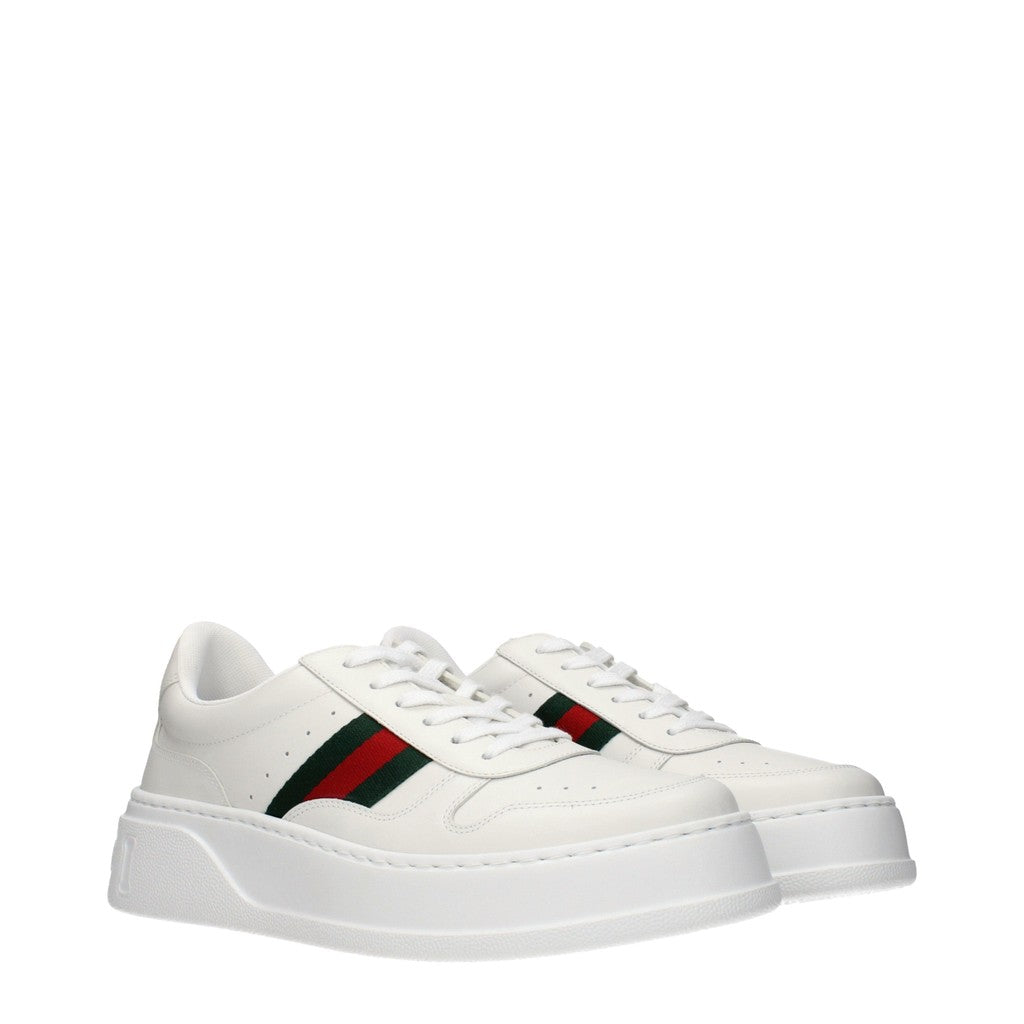 Gucci Sneakers van leer en stof met veters – Wit