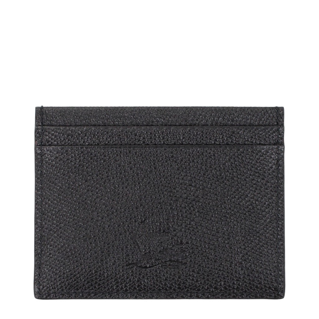Christian Louboutin Slanke kaarthouder met vijf kaartsleuven – Zwart