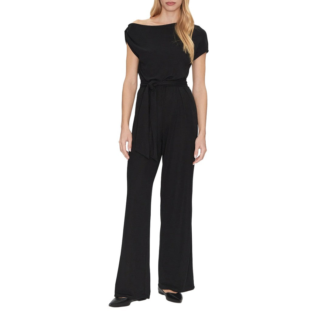 Guess Jumpsuit met korte mouwen en tailleriem – Zwart