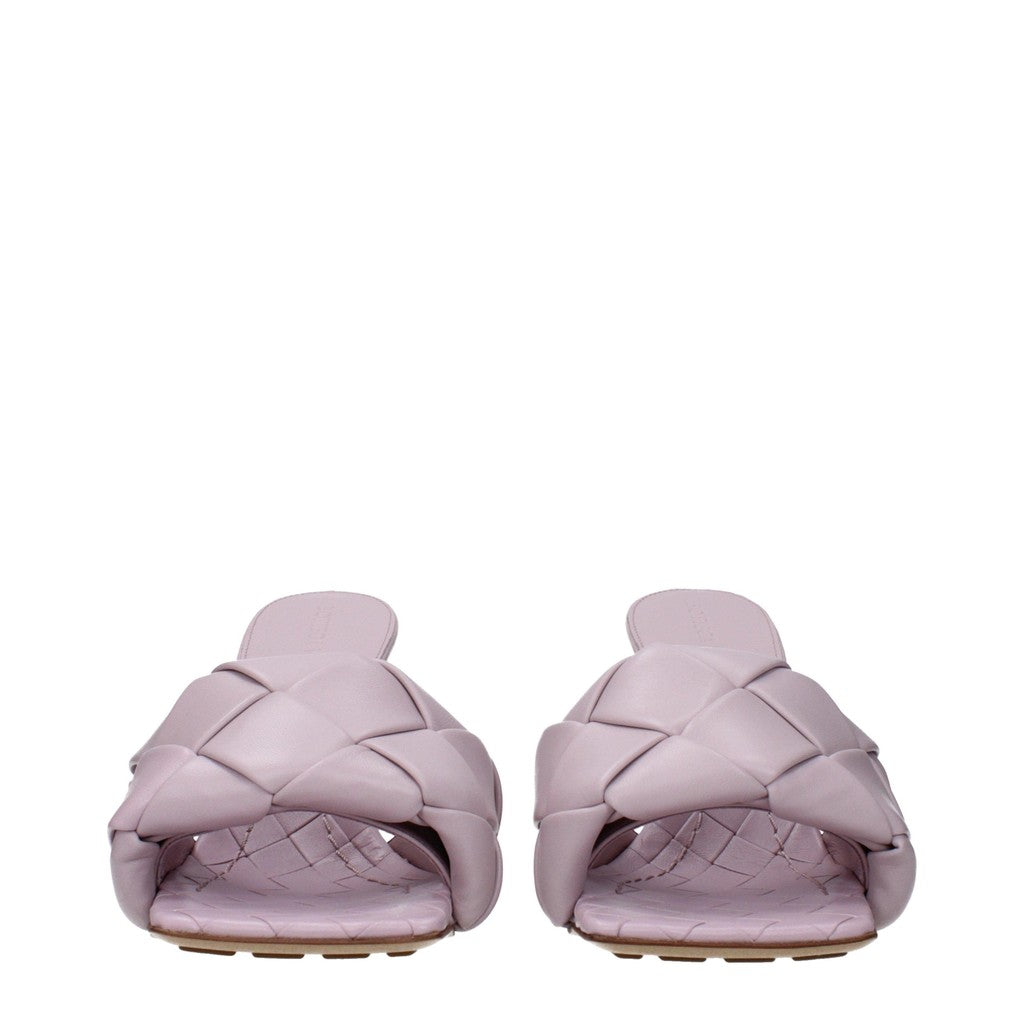 Bottega Veneta Leren sandalen met hak en leren zool – Lichtroze