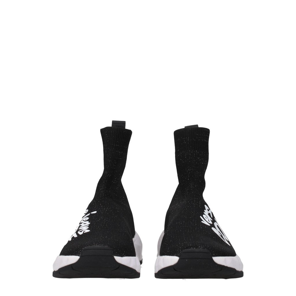 Versace Stoffen sneakers met ronde neus – Zwart