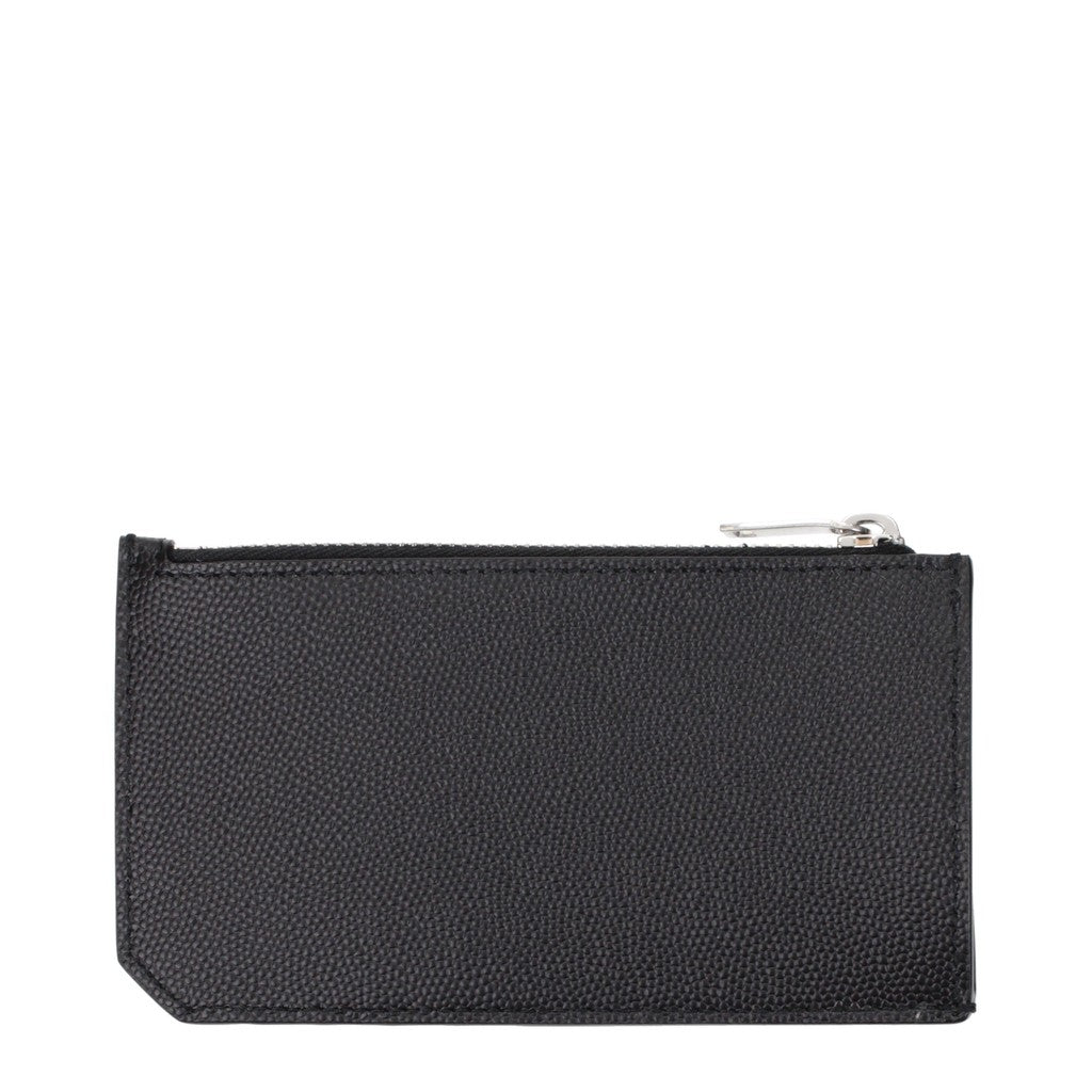 Saint Laurent Kaarthouder met ritssluiting – Zwart