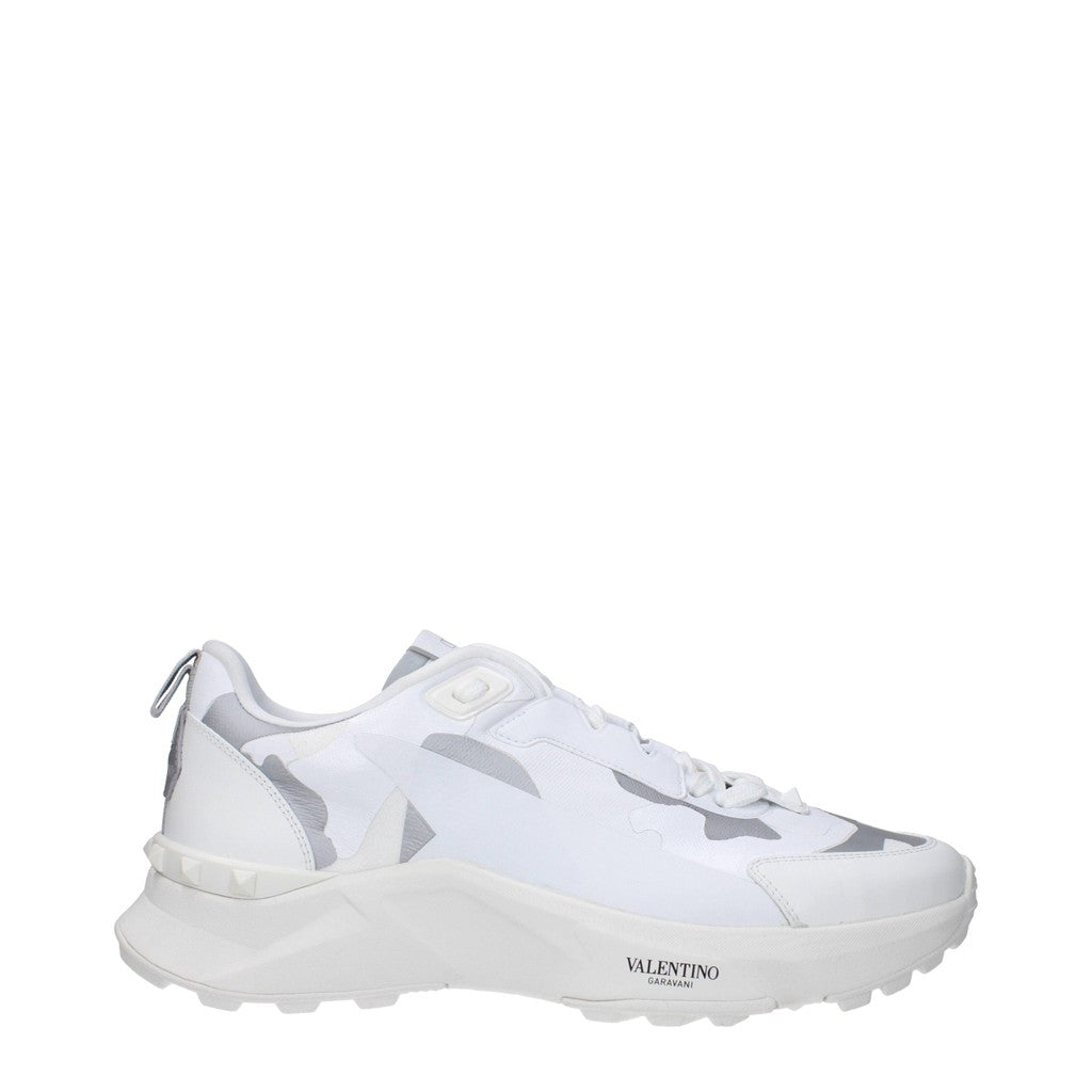 Valentino Garavani True Act Sneakers van stof en leer – Wit / Grijs