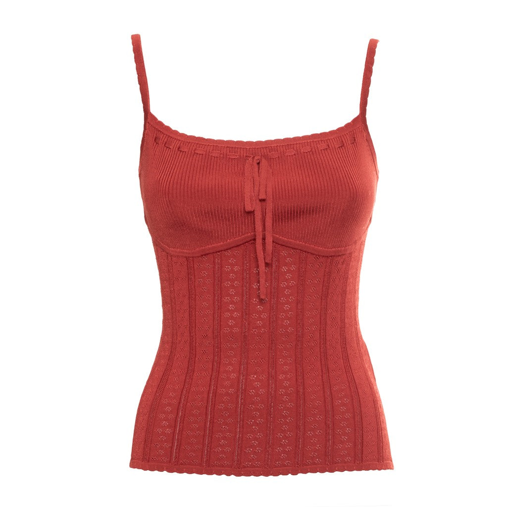 Guess Top met schouderbandjes en logo – Rood