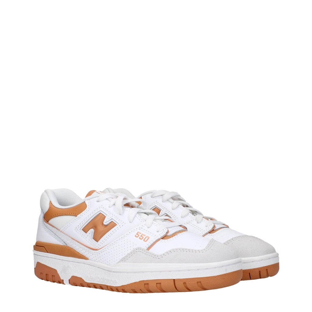 New Balance 550 Sneakers van leer en stof – Wit / Bruin