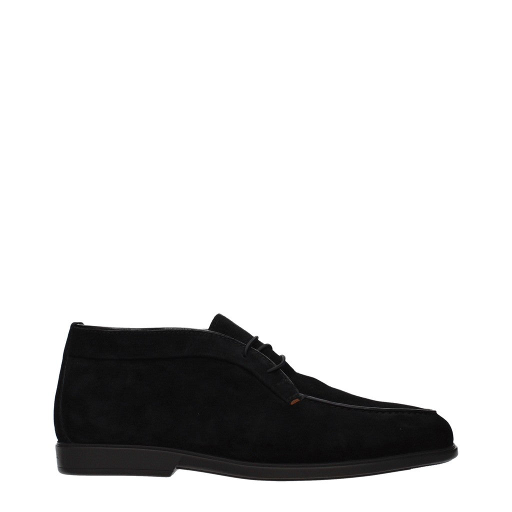 Santoni Suède enkellaarzen – Zwart
