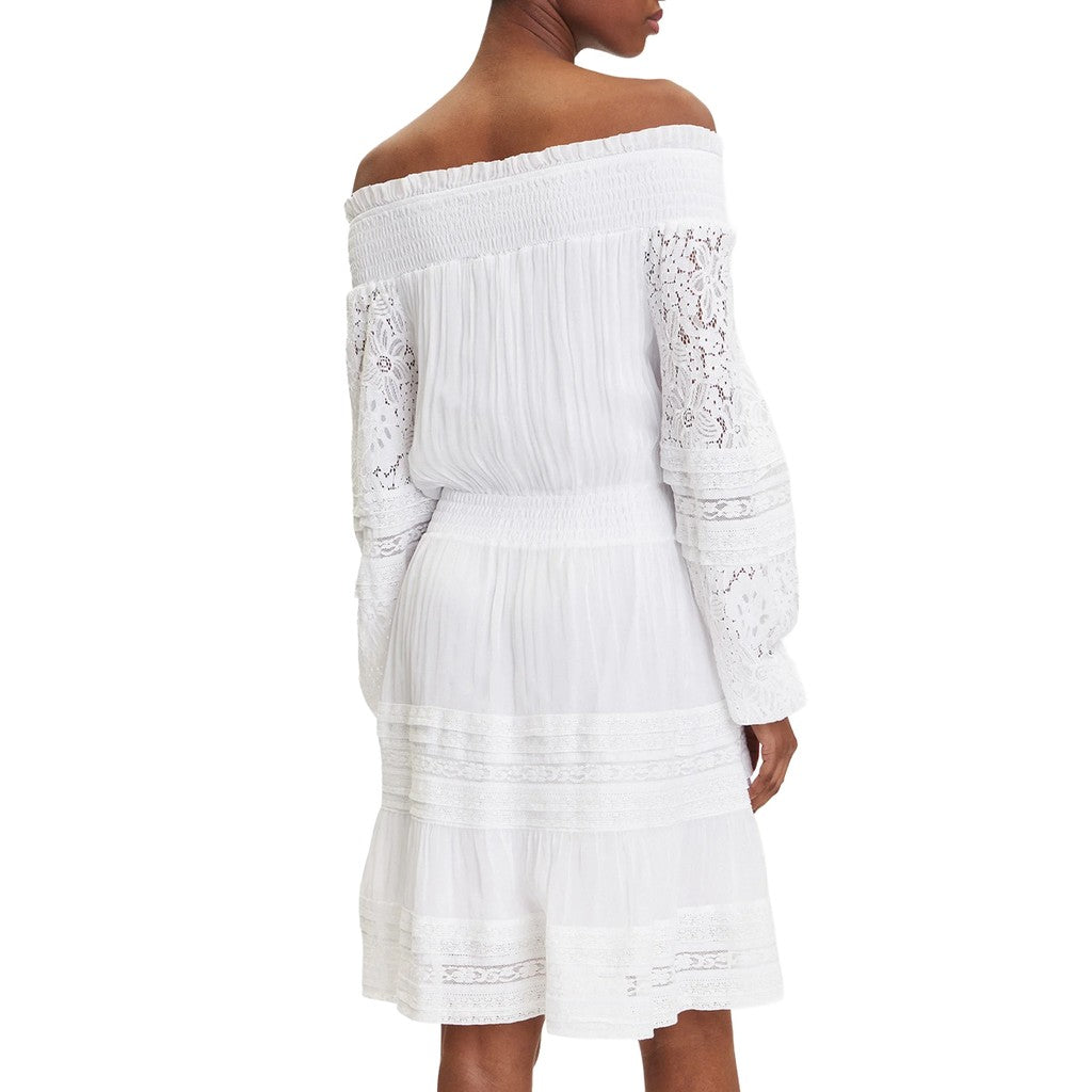 Guess Korte jurk met lange mouwen – Wit
