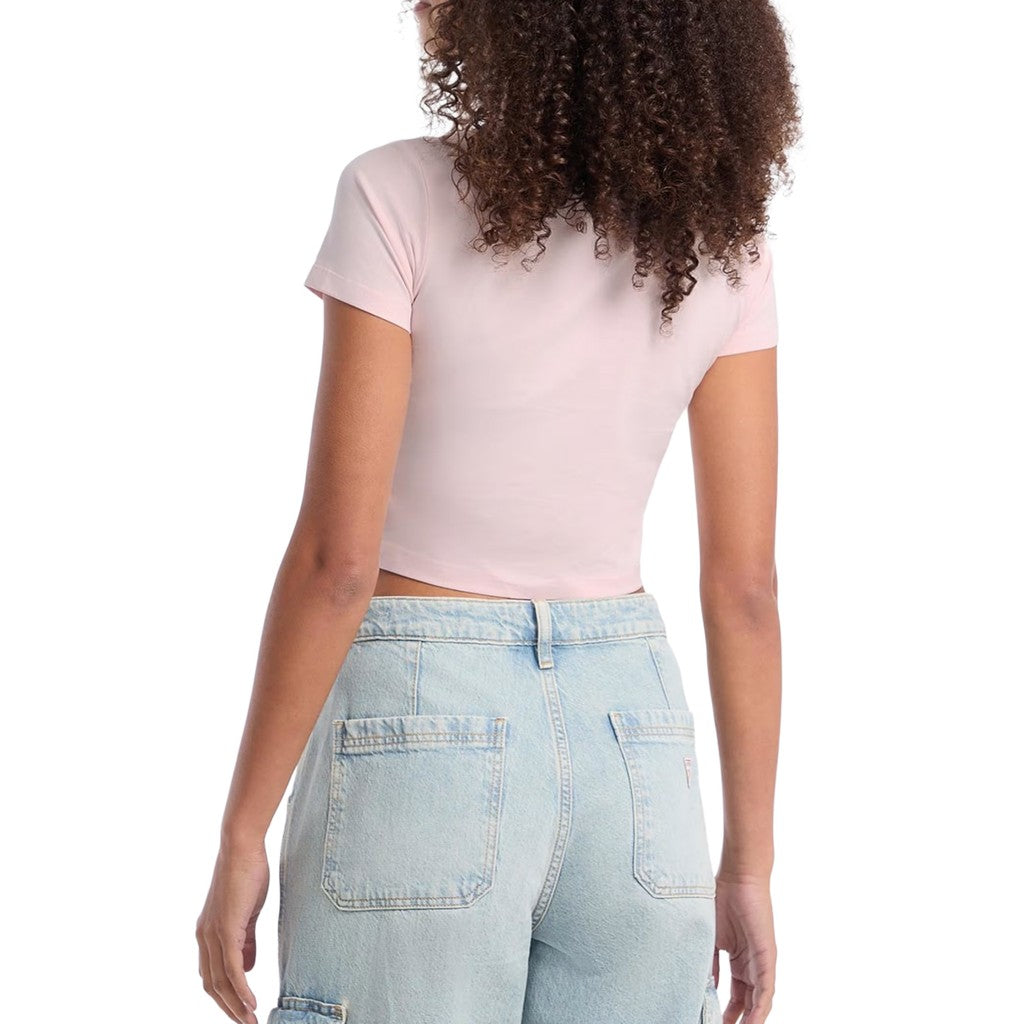 Guess T-shirt met logoborduring Dames – Koningsblauw