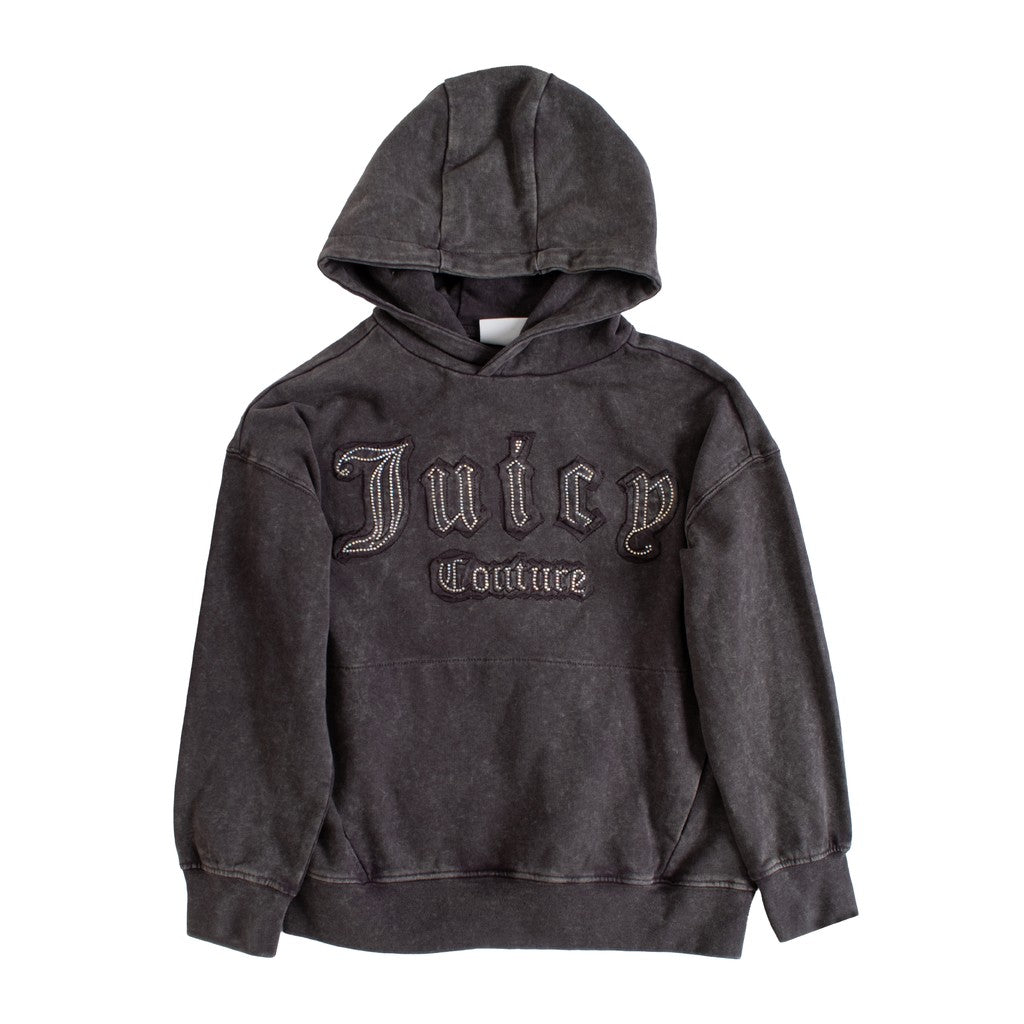 Juicy Couture Kids Hoodie met strass-logo – Antraciet