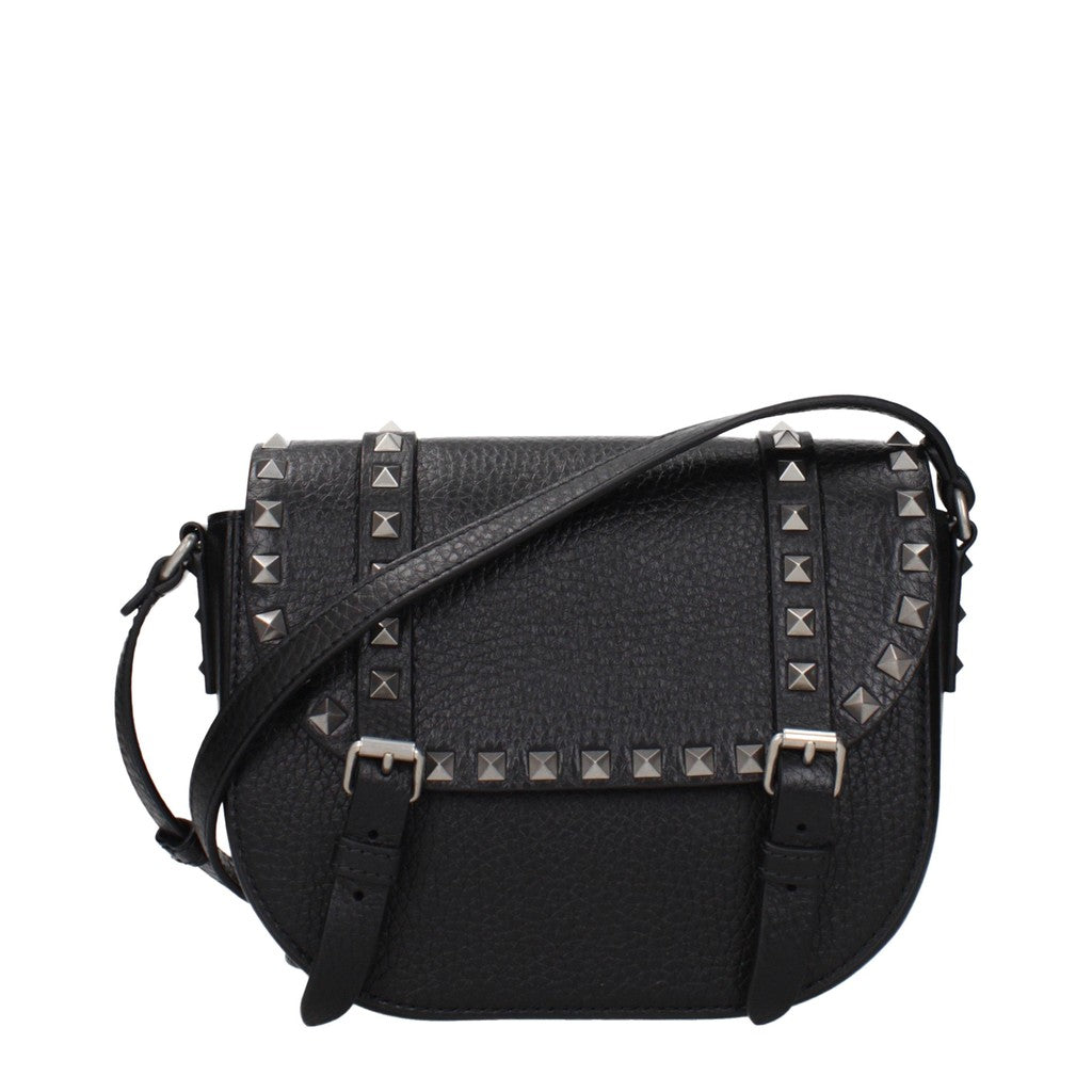 Valentino Garavani Rockstud Crossbodytas met zilverkleurige details – Zwart