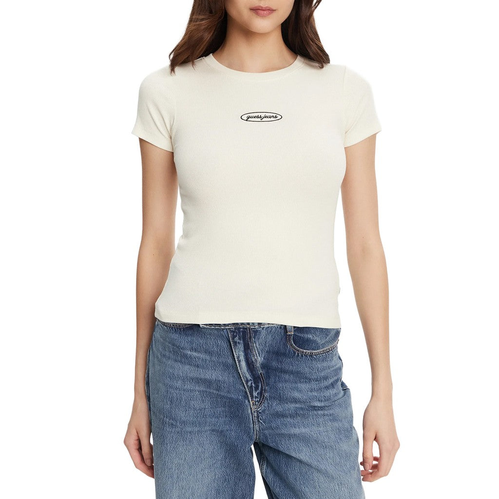 Guess Effen T-shirt met logo – Beige