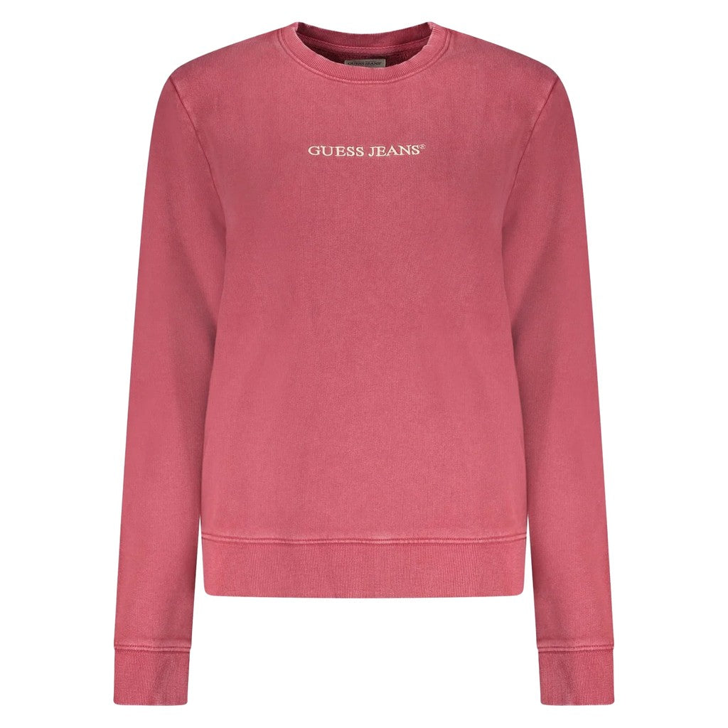 Guess Sweater met ronde hals en geborduurd logo – Rood