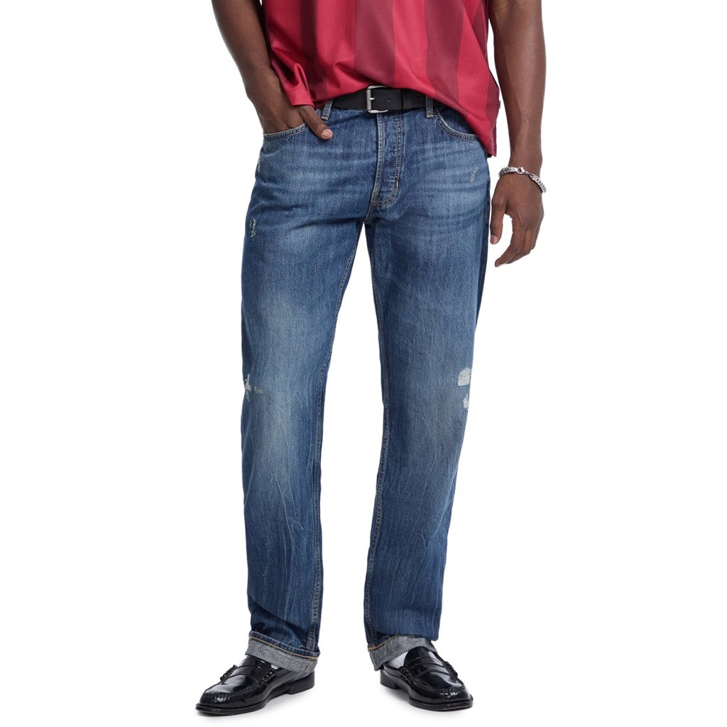 Guess Straight fit jeans met trekkoord – Donkerblauw