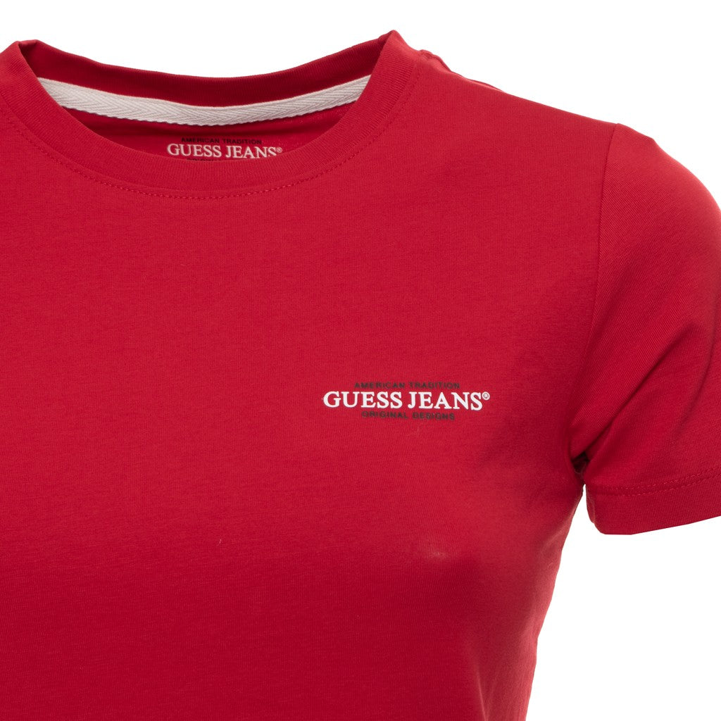 Guess Effen T-shirt met logo – Rood