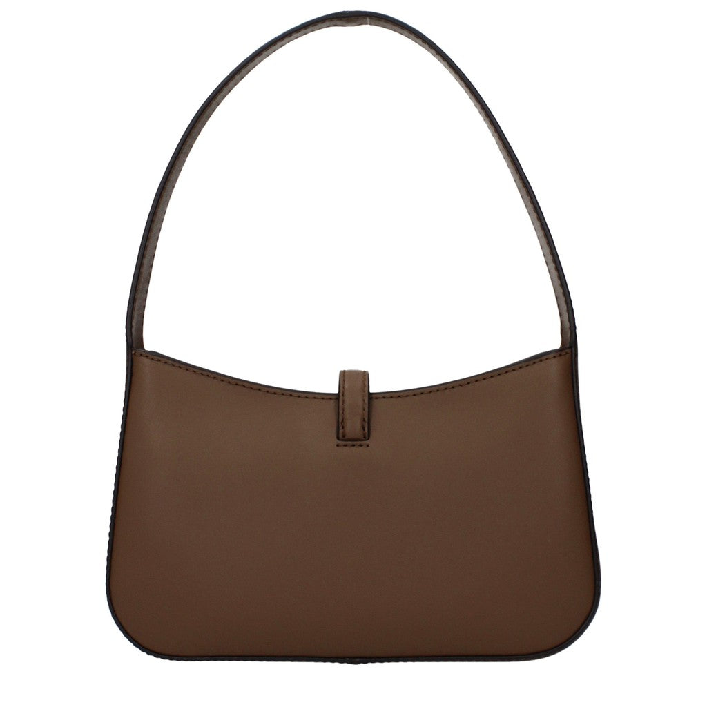 Michael Kors Lyra Schoudertas met drukknoopsluiting – Bruin