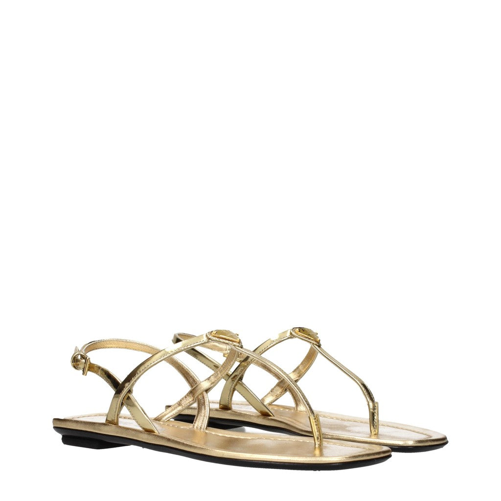 Prada Metallic teensandalen – Goud