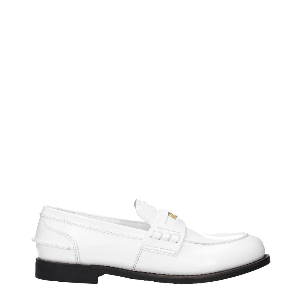 Miu Miu Penny loafers van geborsteld leer – Wit