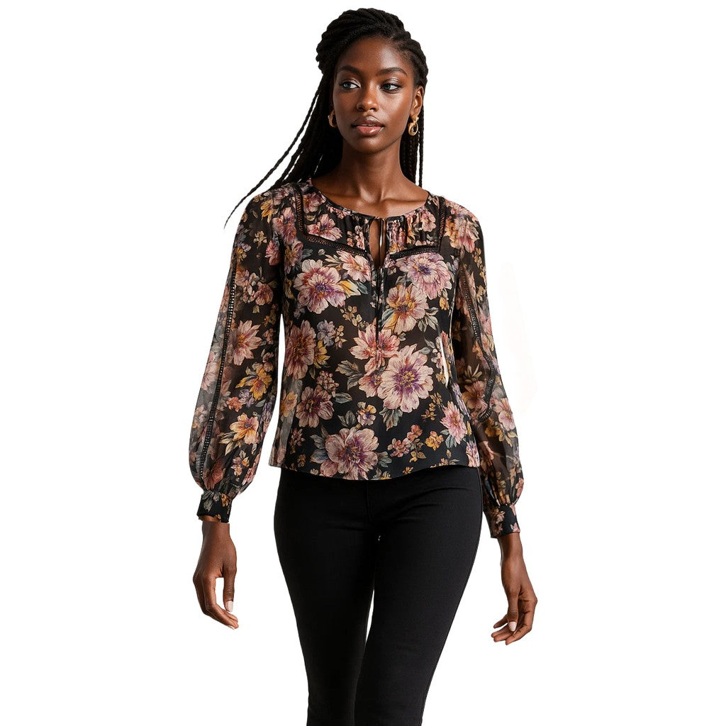 Guess Blouse met bloemendessin en lange mouwen – Meerkleurig