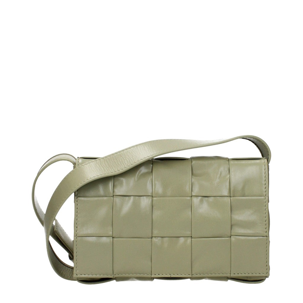 Bottega Veneta Slanke crossbodytas met zilverkleurige details – Groen