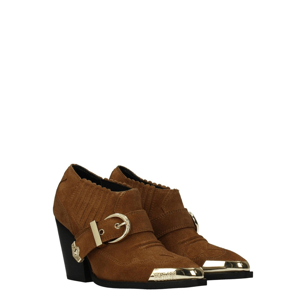 Versace Suède pumps met hak – Bruin
