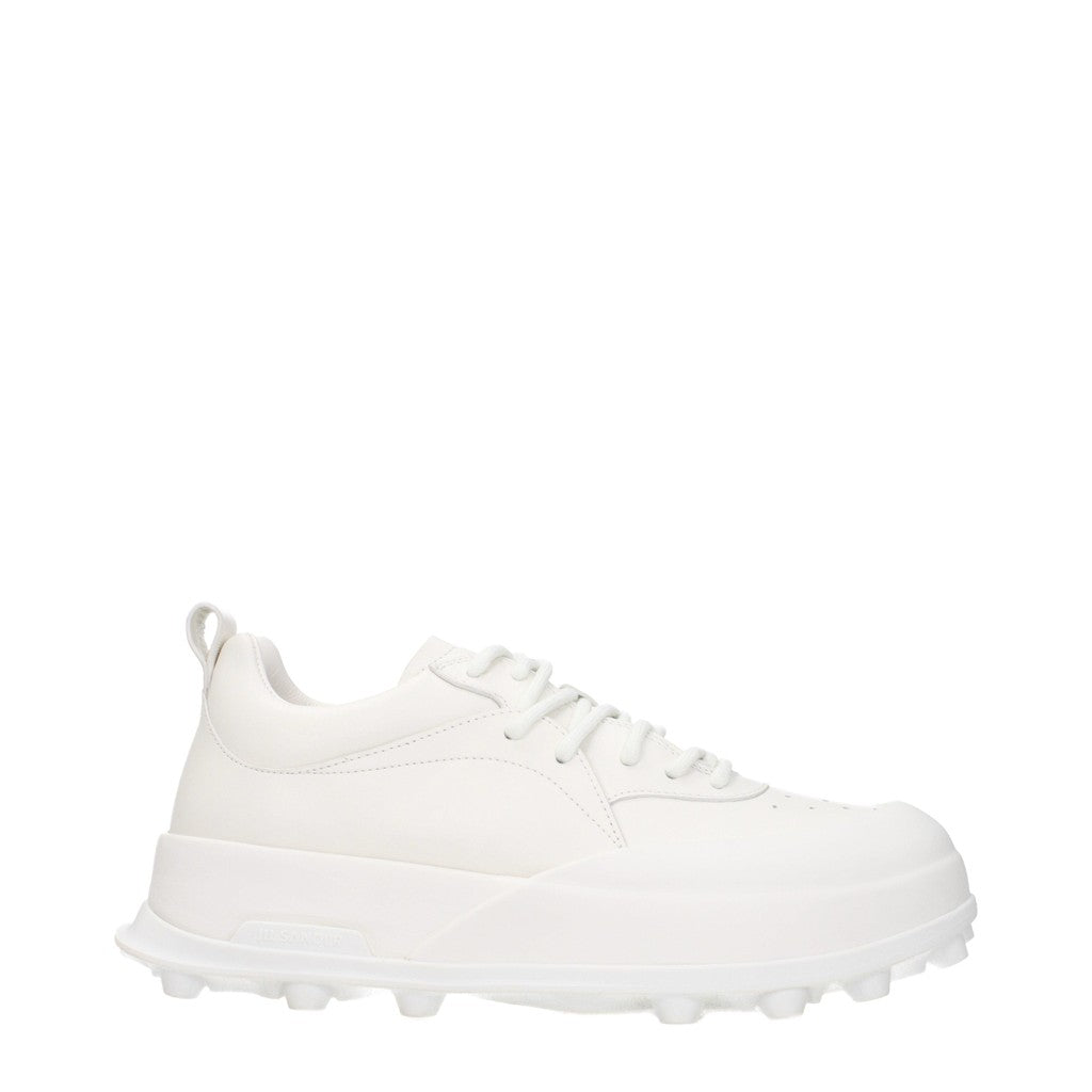 Jil Sander Leren sneakers met hoge zool – Wit