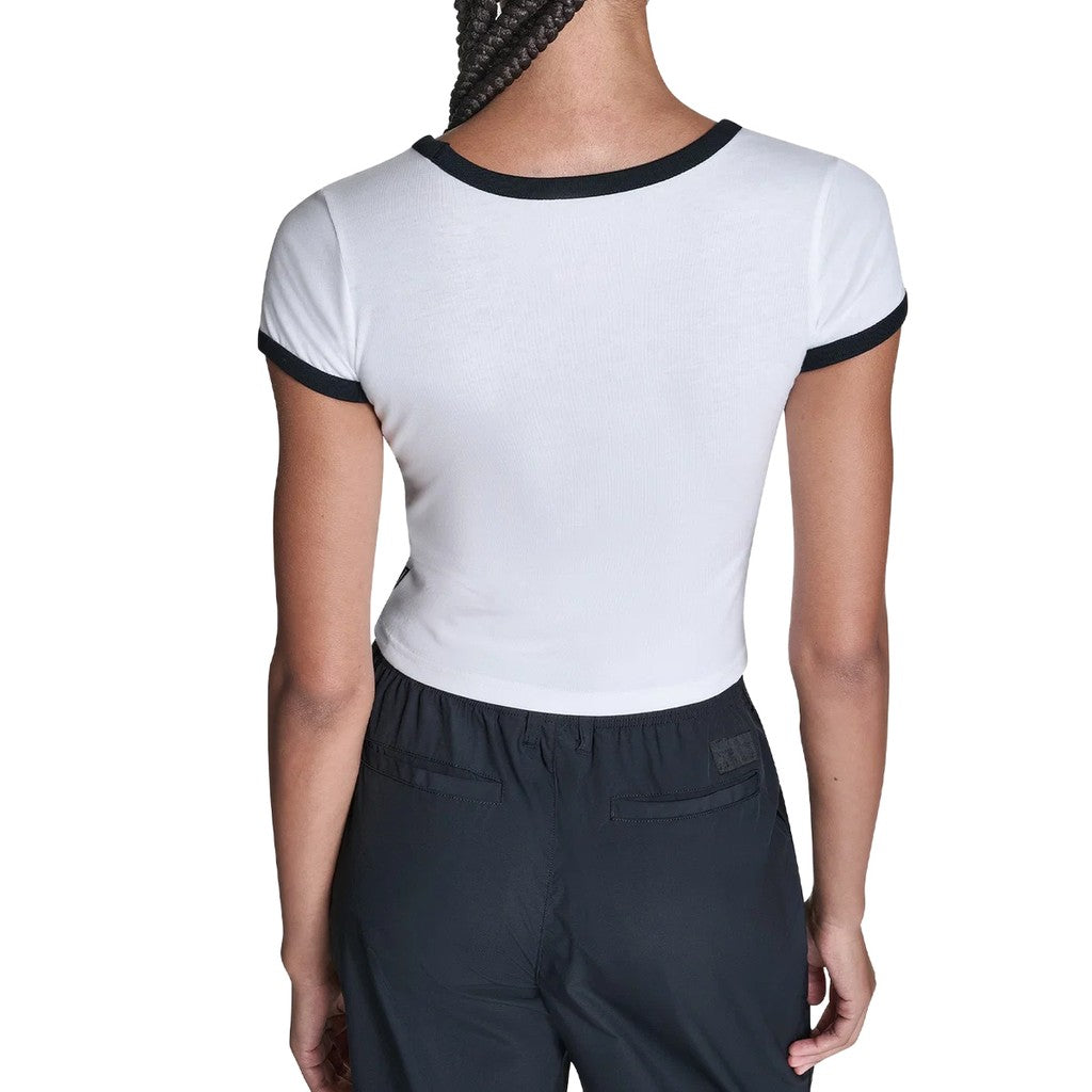 Converse Tweekleurig T-shirt met logo – Wit