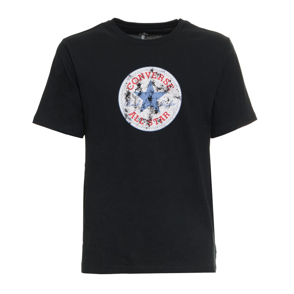 Converse T-shirt met ronde hals en bedrukt logo – Zwart