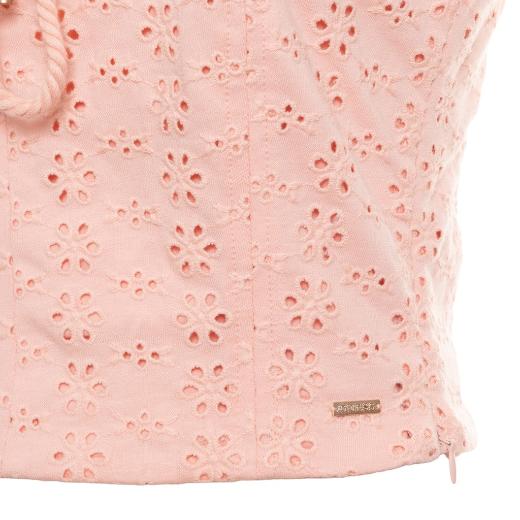 Guess Top met korte mouwen en ritssluiting – Lichtroze