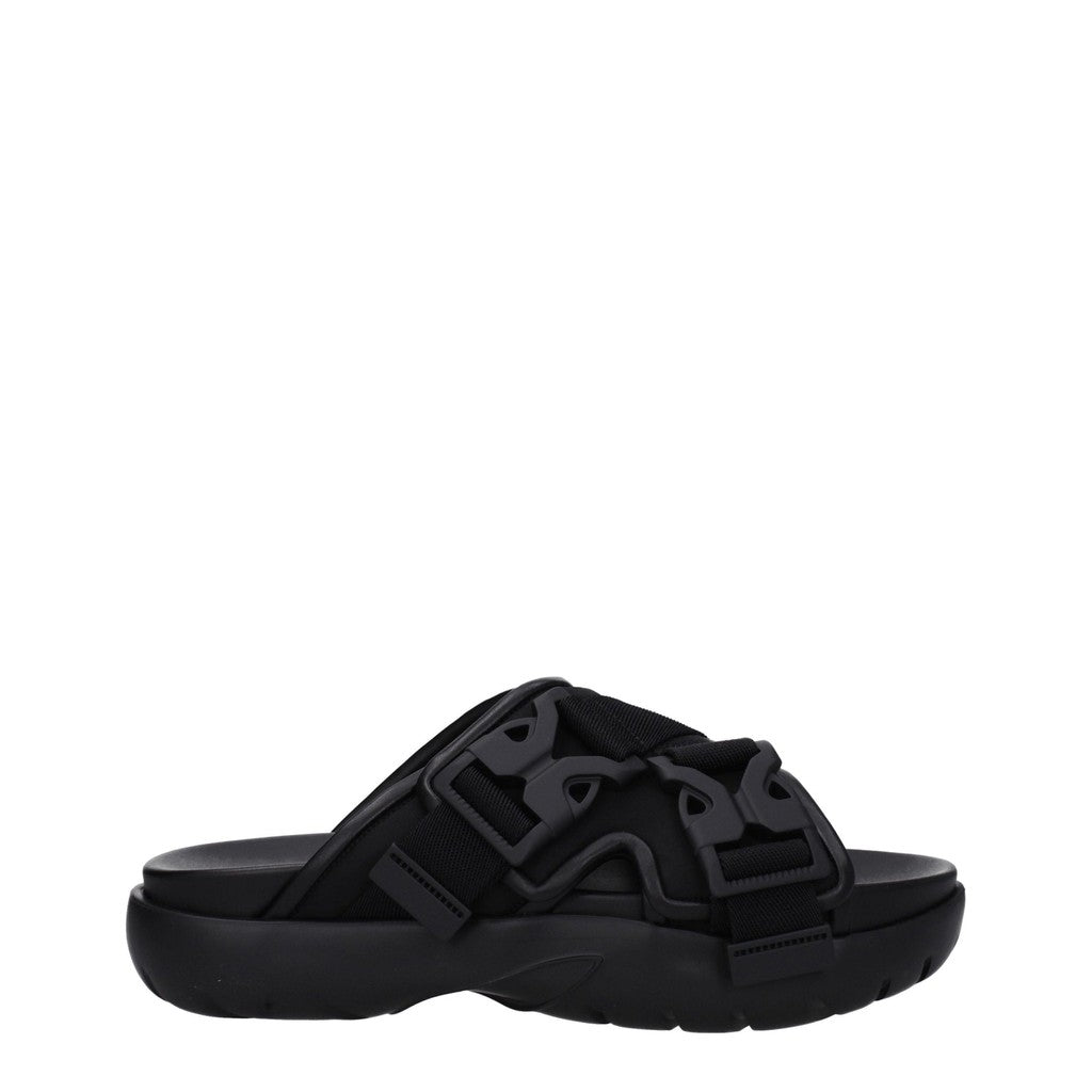 Bottega Veneta Herensandalen van leer en stof – Zwart