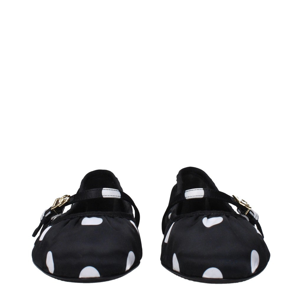 Dolce & Gabbana Ballerina's met ronde neus en leren zool – Zwart / Wit
