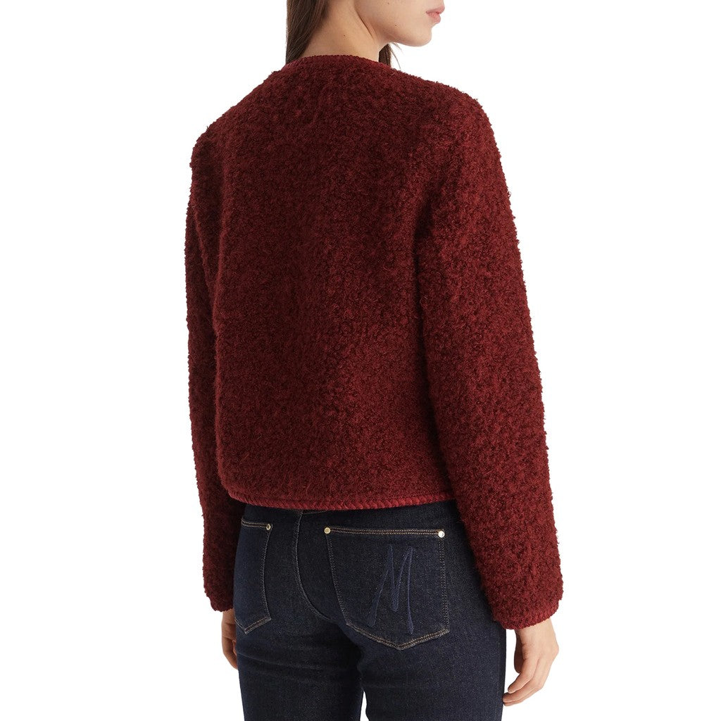 Guess Jas van imitatiebont met knoopsluiting – Bordeaux