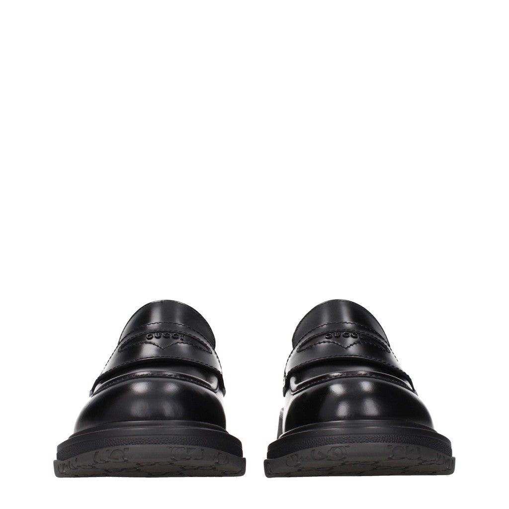 Gucci Herenloafers met hak en rubberen zool – Zwart