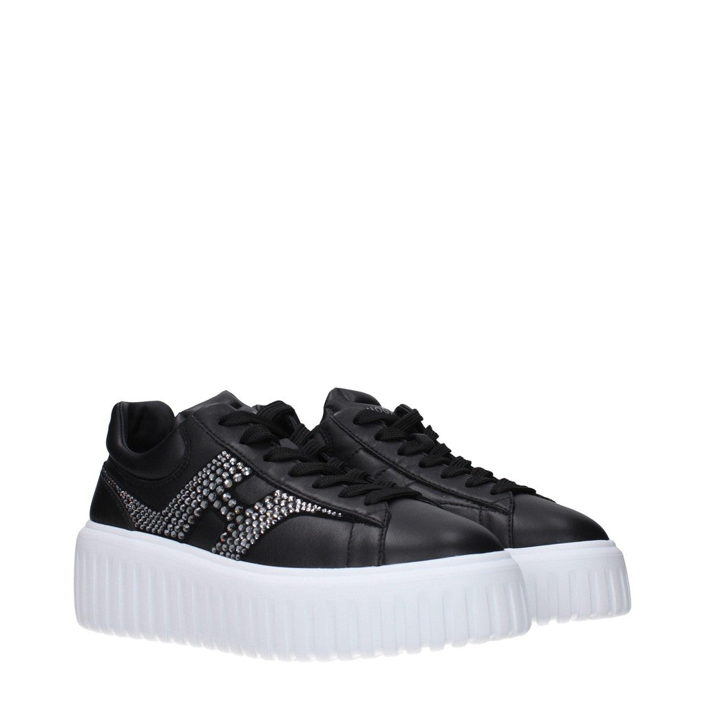 Hogan H-Stripes Sneakers met plateauzool en veters – Zwart