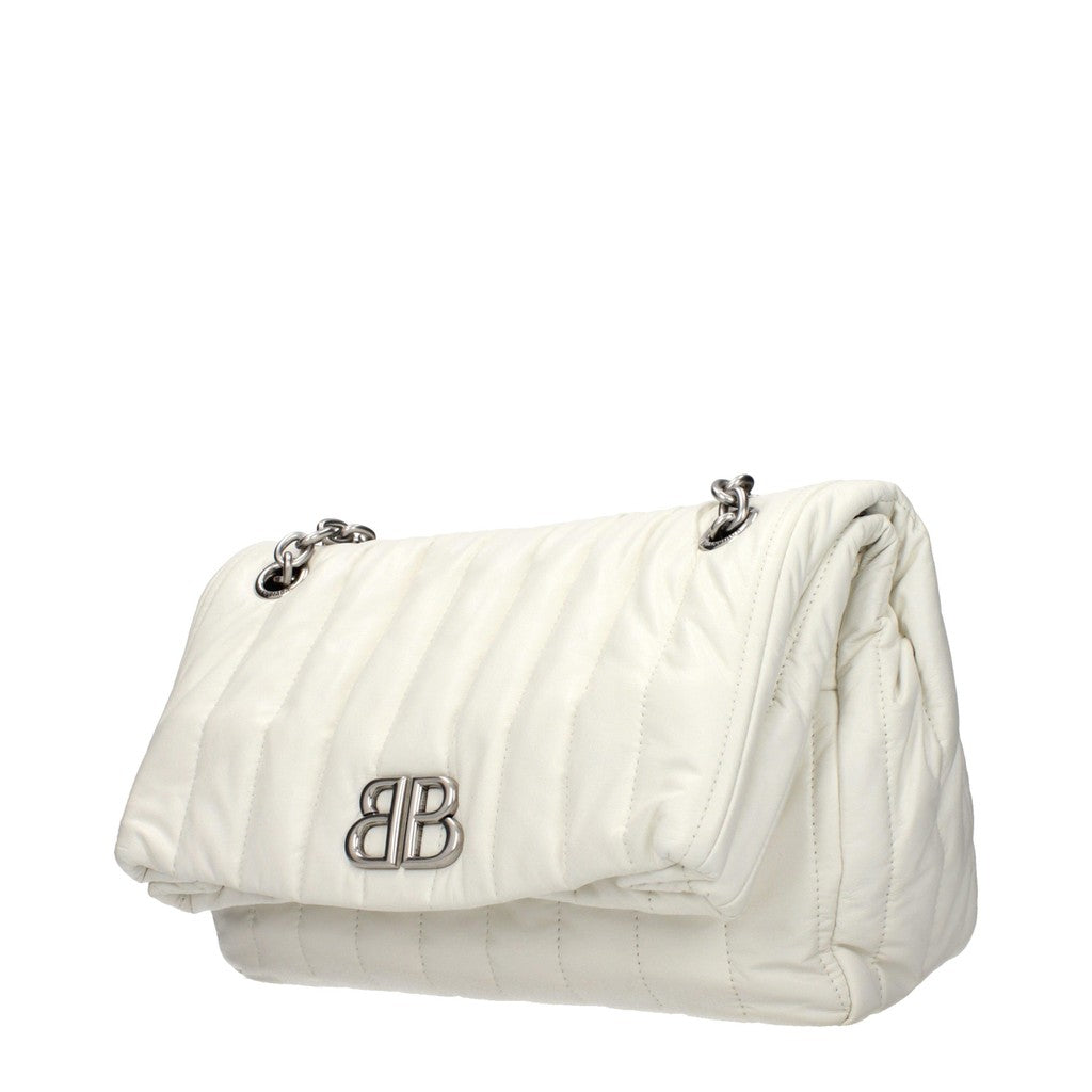 Balenciaga Monaco Small Schoudertas met knoopsluiting – Gebroken wit