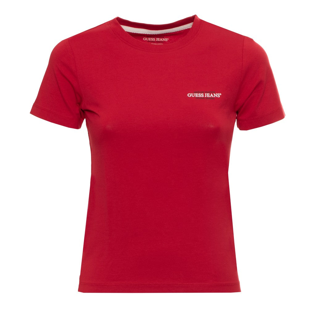 Guess Effen T-shirt met logo – Rood
