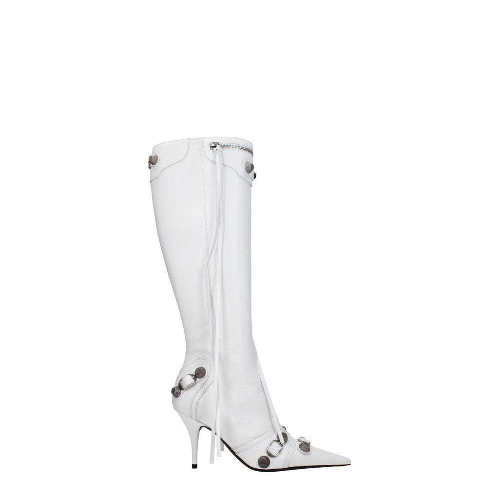 Balenciaga Knife Leren laarzen met hoge hak – Wit