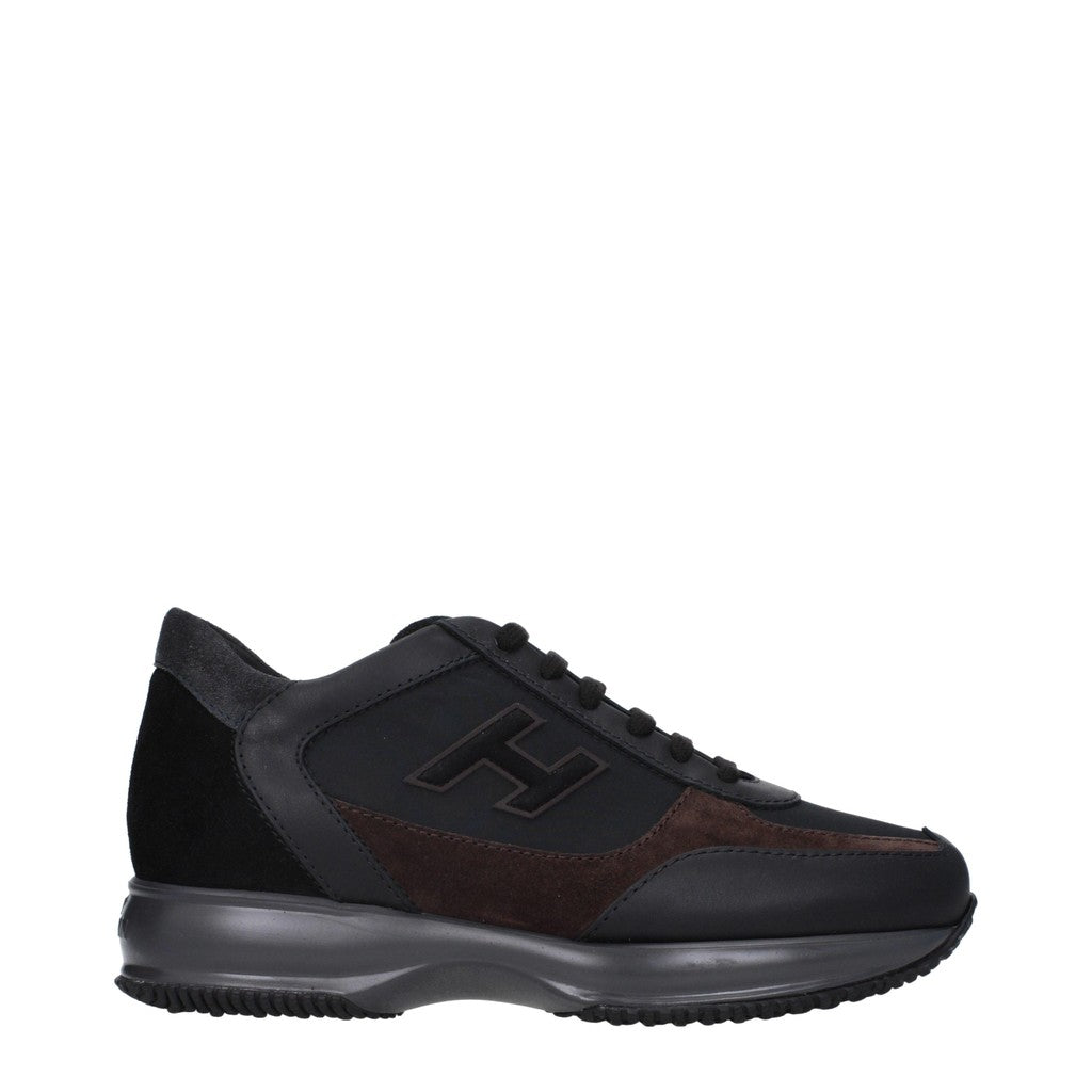 Hogan Interactive Sneakers van textiel, suède en leer – Zwart / Bruin