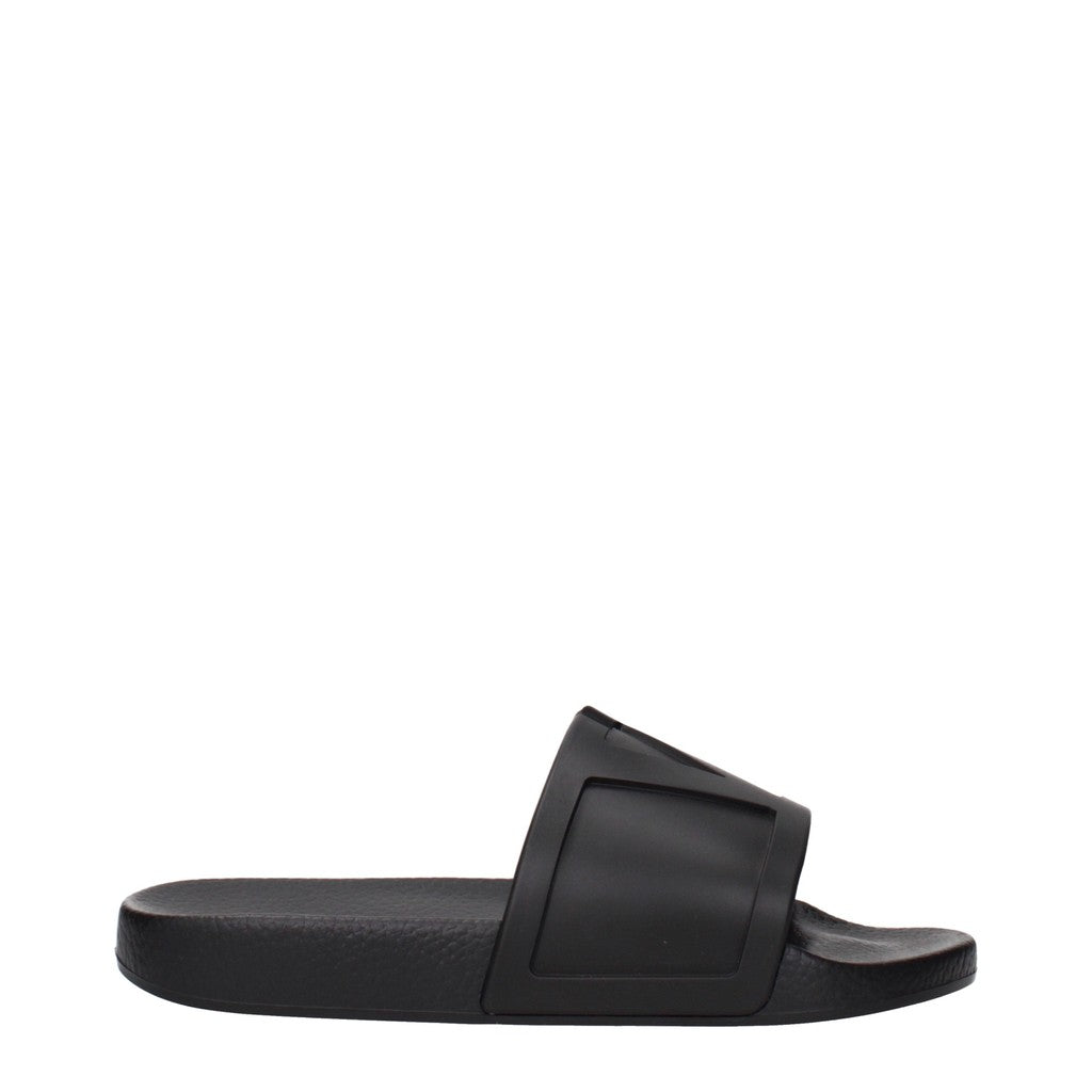 Valentino Garavani Rubberen slippers – Zwart
