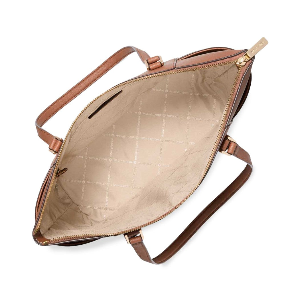 Michael Kors Charlotte Shopper met logo en ritssluiting – Bruin